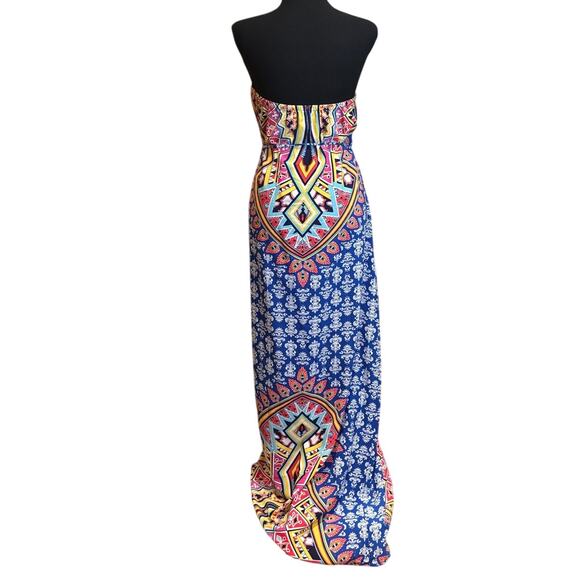 Women's Alya Maxi Dress Blue, Yellow, Red, Size Medium, EUC - Picture 2 of 3